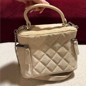Elegant Cream Quilted Handbag